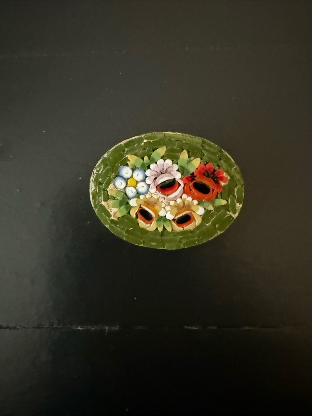 Vintage 1970’s Floral Micro-Mosaic Brooch